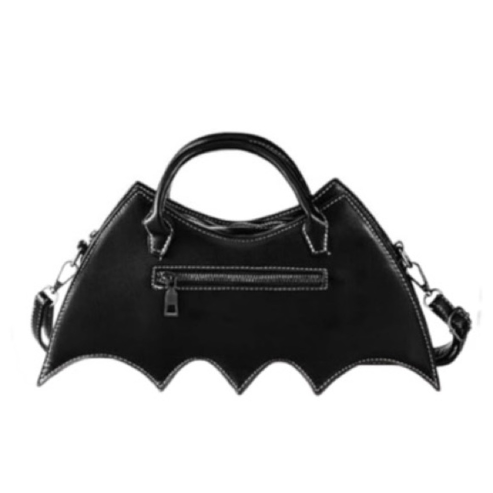 Black Bat Bag With Spider Web Design - Comes With Crossbody Strap - Picture 5 of 7